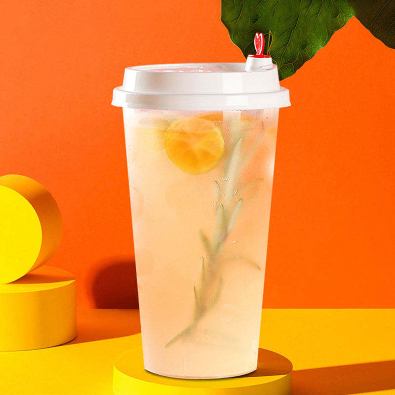 Disposable Milk Tea Cups Cold and Hot Drink Plastic Cup Clear Frosted PP Cup Custom Logo