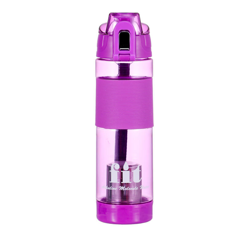 20oz 650ml BPA Free Candy Color Plastic Hydrogen Alkaline Water Bottle With Filter and Strap