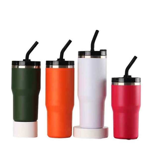 30oz Custom Logo Stainless Steel Vacuum Insulated Tumbler Coffee Cups Travel Mugs Keep Cold for Tour With Straw