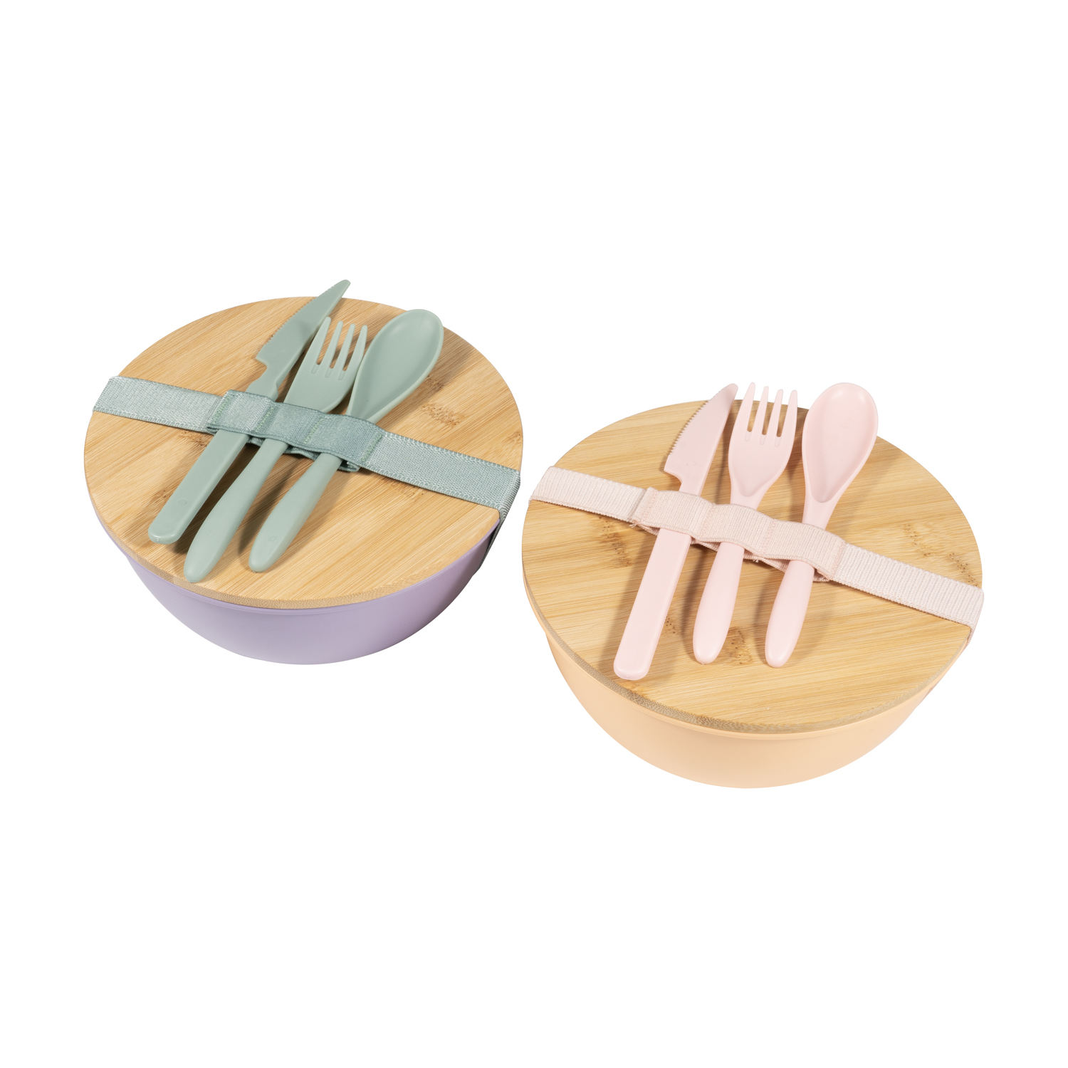 1280Ml Big Capacity Food Safe RPET Material Bowls With Bamboo Lid BPA Free Dishwasher Safe