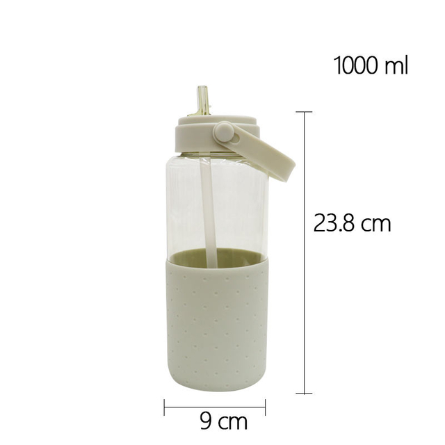1L 1000Ml Petg Transparent Sport Sipper Straw Plastic Water Bottle Bottles for Kids School