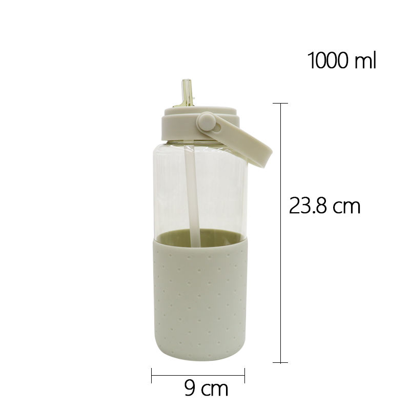 1L 1000Ml Petg Transparent Sport Sipper Straw Plastic Water Bottle Bottles for Kids School
