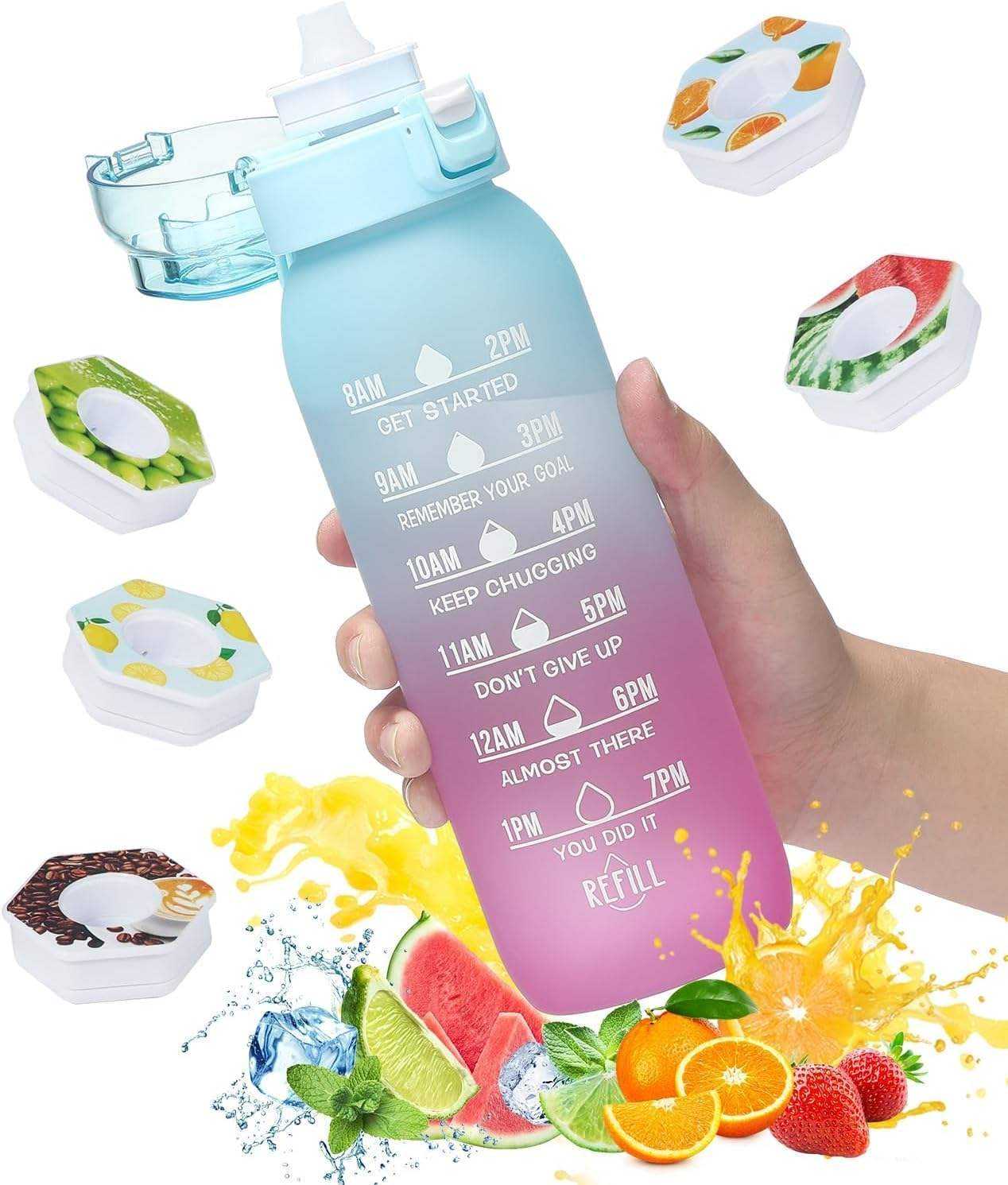 1000ML Customized logo Food Grade Free Flavor Tritan Water Bottle Plastic Tritan Water Bottle With Flavor Pod