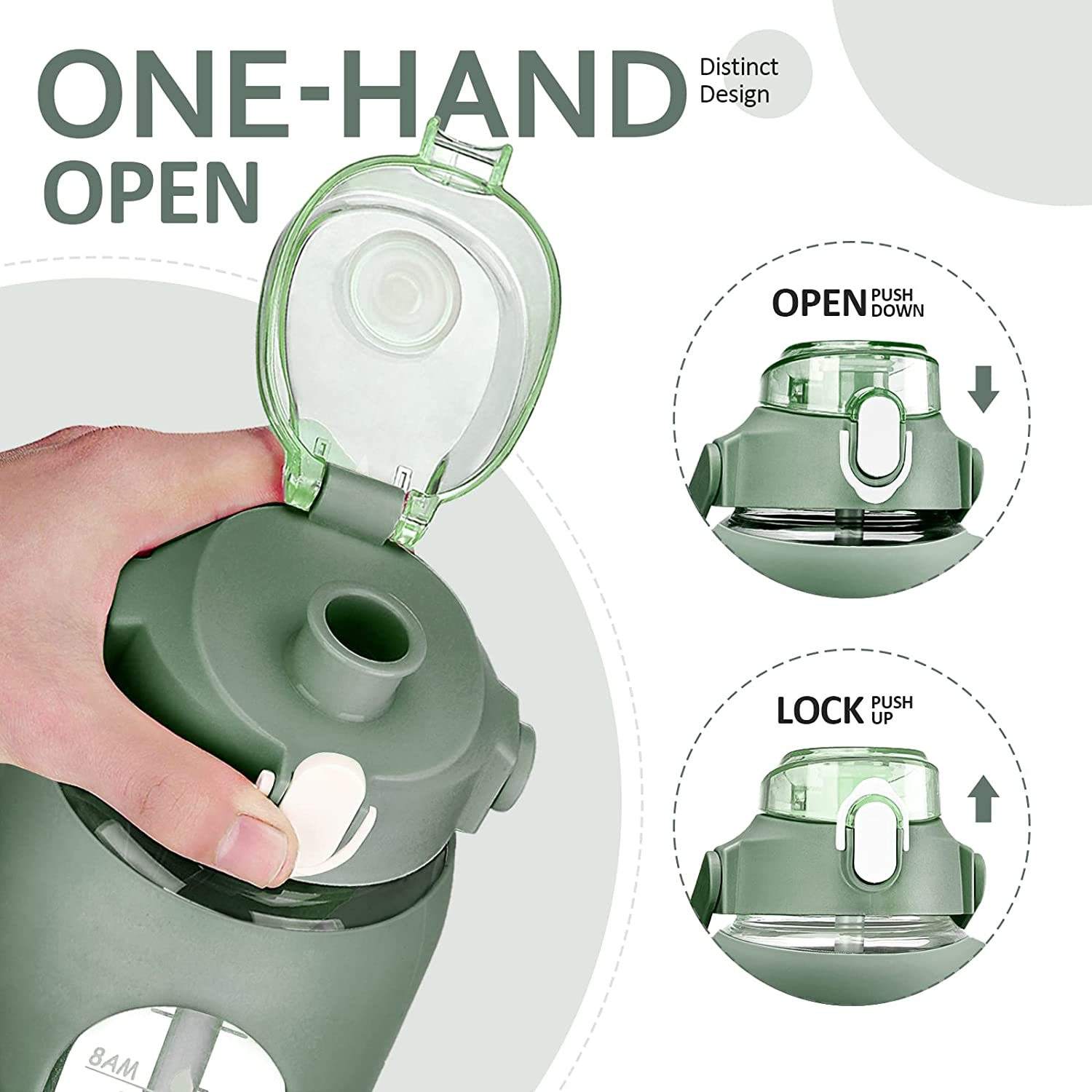 2L Super Large Capacity Sports Plastic Water Bottle With Straw and Scale and Handle