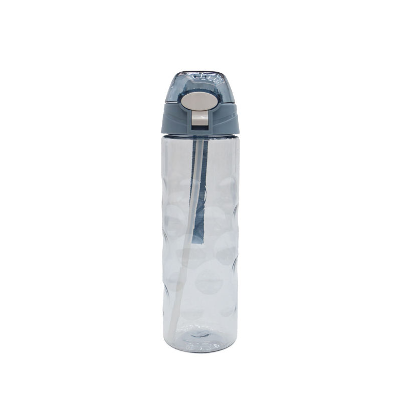 700ml Sport Plastic Water Bottle with Anti slip Corrugated Design Food Grade Silicone Suction Nozzle