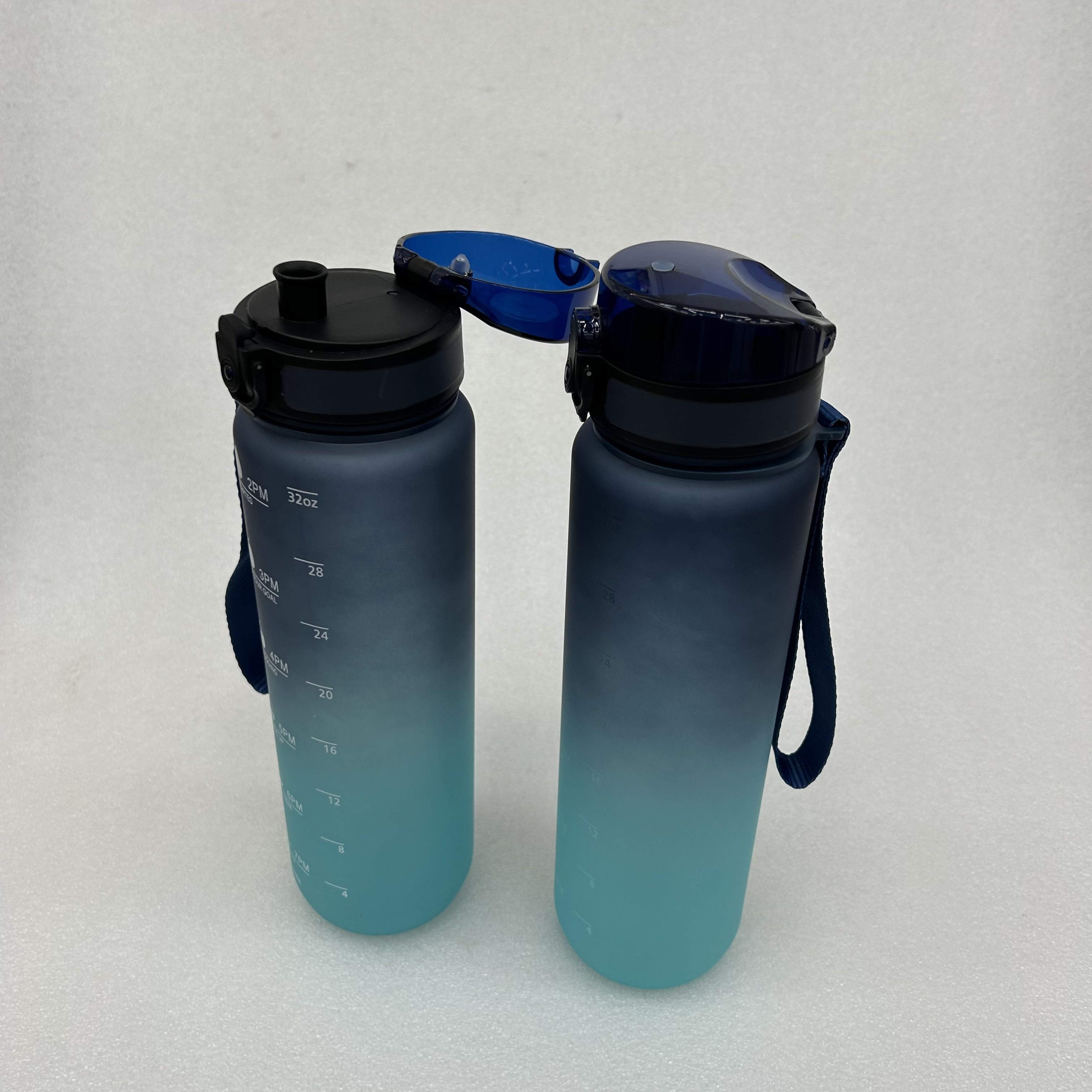1L Reusable Plastic Gradient Water Cup Weight Loss Water Bottle With Measurement Bottles