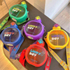 Custom Anti Fall Leak Proof Portable Kawaii Round Flat 700ml Tritan Plastic Water Bottles With Strap Straw for Kids Girl