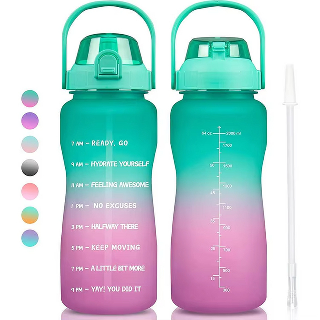 2200 Ml Cheap Premium Plastic Sport Bpa Free Motivational Water Bottles Bottle for Sports With Handgrip