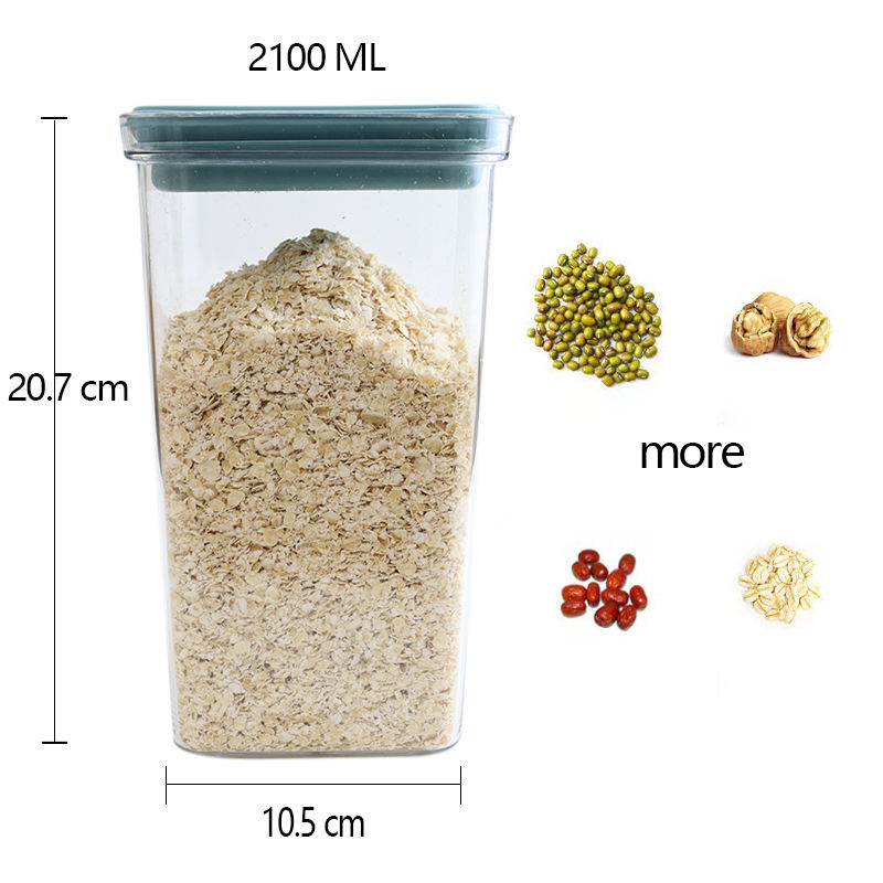 2100ML BPA Free Multifunctional Transparent Plastic Kitchen Rectangle Storage Box With Lids