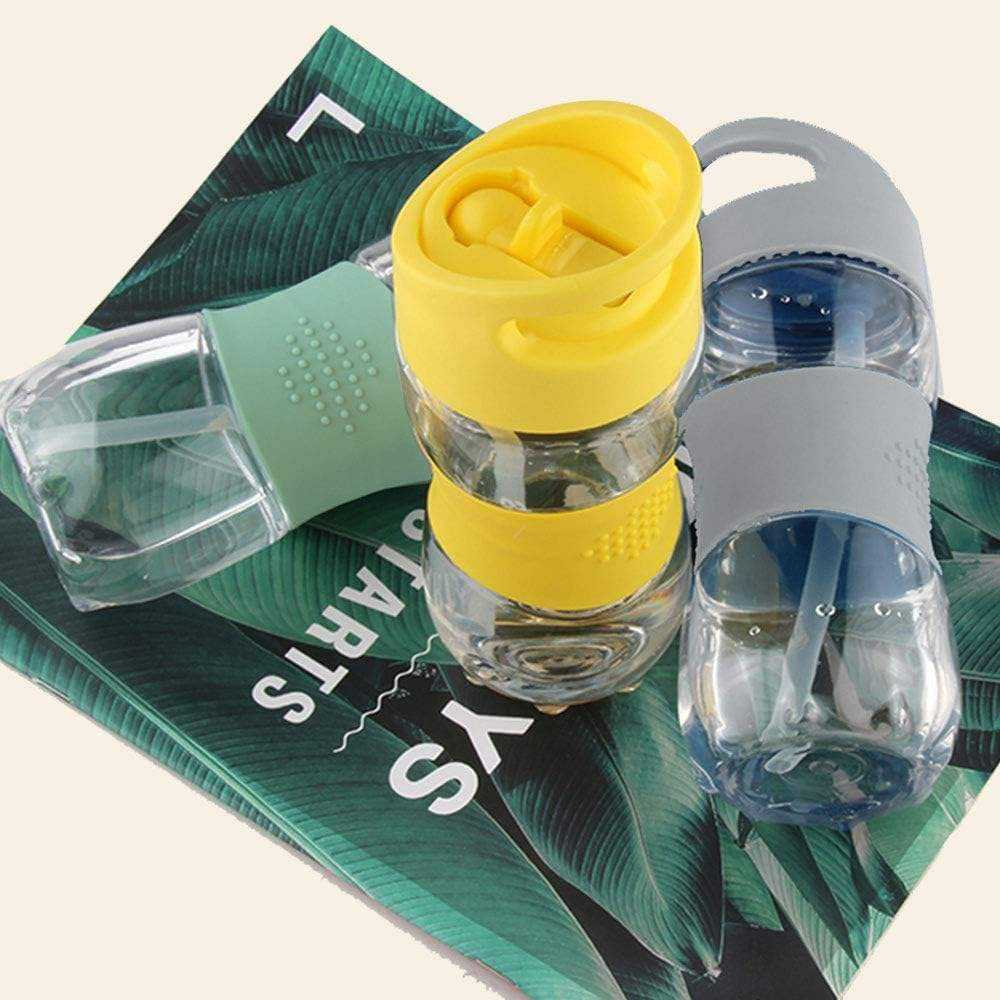 400ML New Design Bpa Free Plastic Tritan Kids Children Water Bottle with Anti slip Silicone Ring and Handle