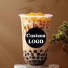 Custom Disposable U Shape Insjection Coffee Milk Tea Cups Cold and Hot Drink Plastic Cup Clear Frosted PP Cup with Lid