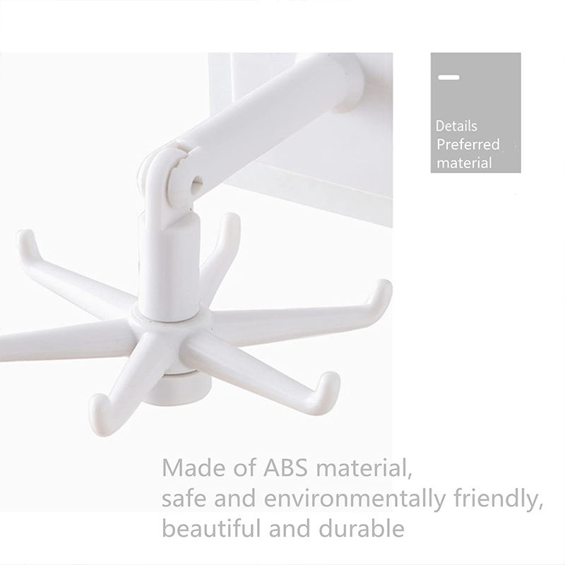 6 Pieces Rotating Folding Hook Multi-Purpose 180 Degrees Vertical Flip Hook Waterproof Self-Adhesive Folding Hook for Home
