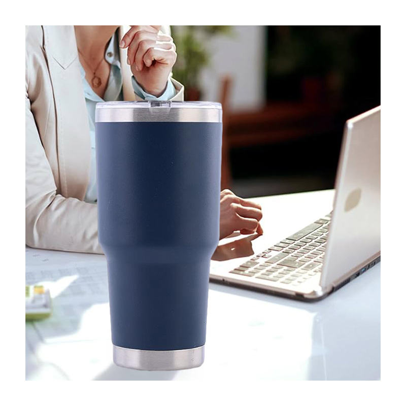 30oz Double Wall Insulated Powder Coated Tumblers Cup Personalized Stainless Steel 304 Vacuum Flask Cups With Lid