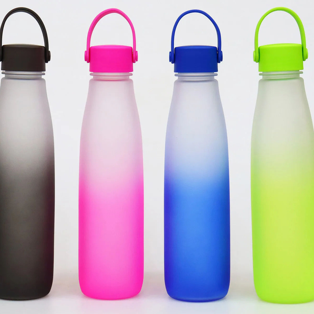 1000ML Gradient Color Water Cup Bowling Cup Large Capacity Sports Water Cup Lid Leakproof