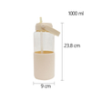 1000Mls Large Capacity Transparent Sports Bpa Free Plastic Water Bottle Bottles With Straw