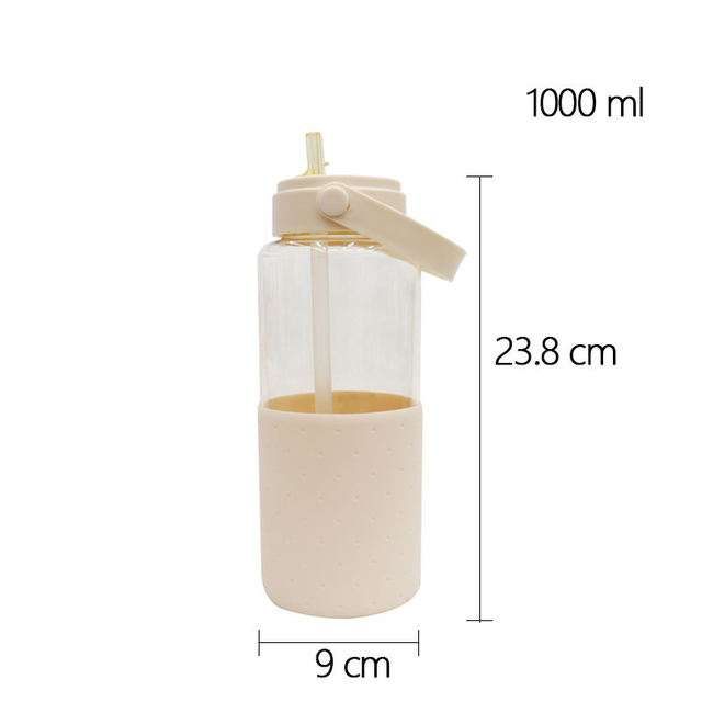1000Mls Large Capacity Transparent Sports Bpa Free Plastic Water Bottle Bottles With Straw