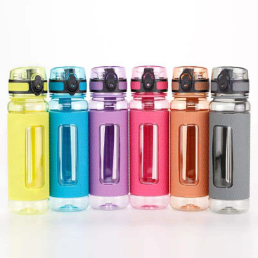 800Ml Wide Mouth Transparent Plastic Sports Water Bottle Direct Drinking Type Bottles With Strainer Rope