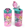 2024 Plastic Kids Water Bottle with Straw Cute Printing Child Drink Water Bottle