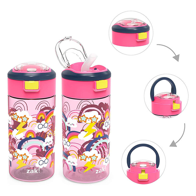 420ml Custom logo Printing Mist Spray Plastic Sports Water Bottle for School Kids