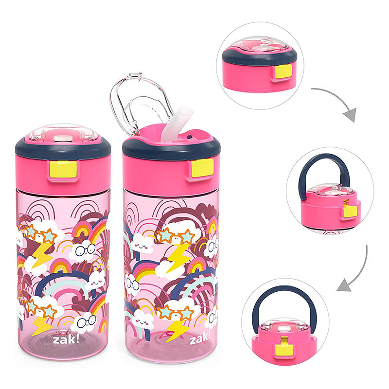 420ml Custom logo Printing Mist Spray Plastic Sports Water Bottle for School Kids