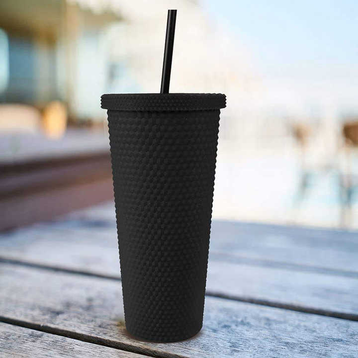 Gobelet Avec Couvercl Noir Mothers Day Tumblers 24Oz Plastic Insulated Tumbler With Straw and Lid