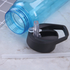 Custom logo Portable 700ml clear Plastic Drinking Suction Nozzle Straw Sports Water Bottle