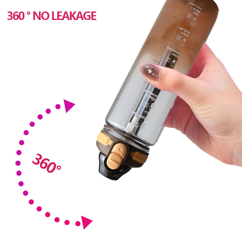750Ml Custom Printed Color Gradient Fashion Fitness Plastic Sports Water Bottle With Time Line