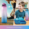 Custom Logo Plastic Portable BPA Free Reminder Tracker 32 oz 32oz Drinking Sport Motivational Water Bottle With Time Marker