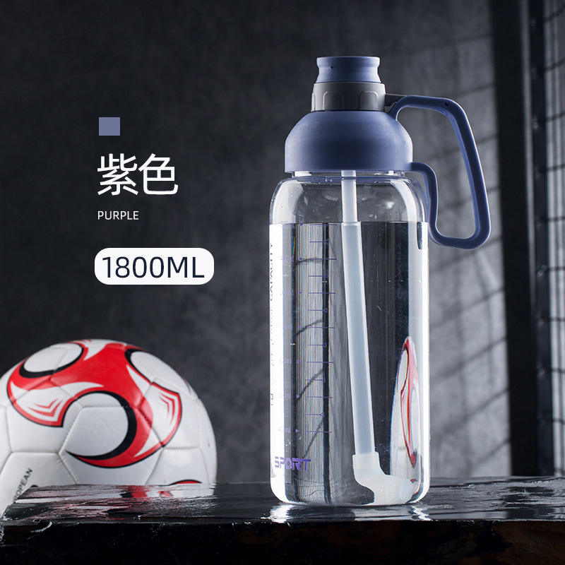 1.8L Wholesale Custom logo Bpa Free Plastic Gym Sport Plastic Water Bottles with Motivational Time Marker