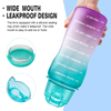 High Quality 3.8L Leakproof Big Gradient Motivational Plastic Water Drink Bottle With Straw Handle
