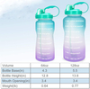 Half Gallon Water Bottle With Time Marker Large BPA Free Reusable Motivational Jug With Straw and Handle