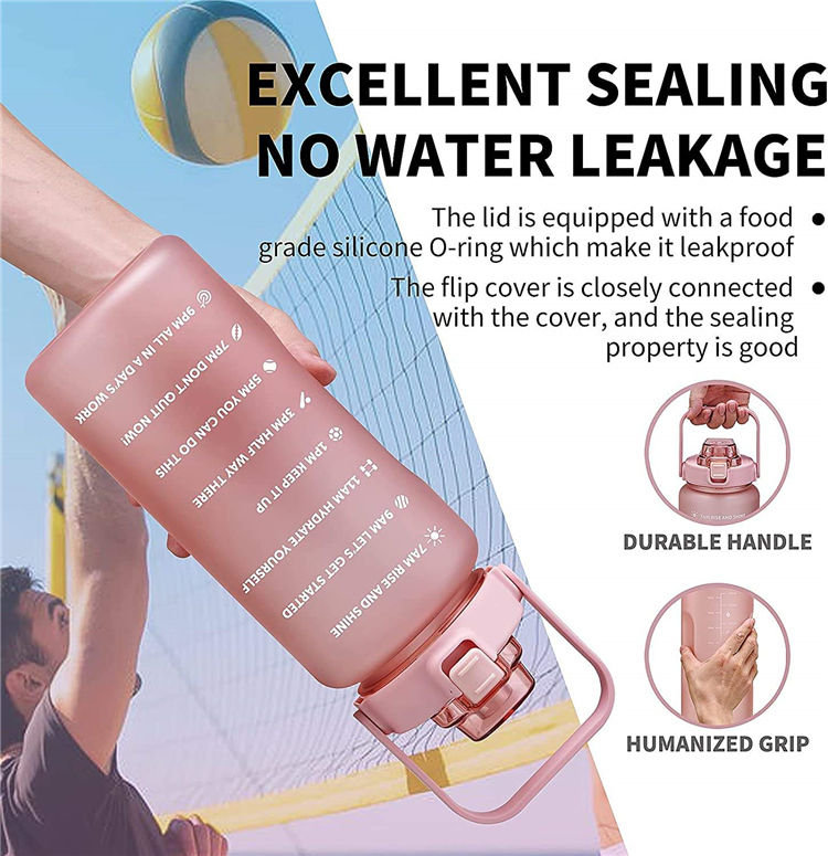 Large Half Gallon 64Oz 64 Ounce Oz Motivational Oem Bpa Free Reusable Gym Sports Water Bottle With Time Maker