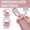 Large Half Gallon 64Oz 64 Ounce Oz Motivational Oem Bpa Free Reusable Gym Sports Water Bottle With Time Maker