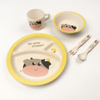 Eco-friendly Biodegradable 5pcs Bamboo Fiber Kids Dinner Set Tableware Baby Dinnerware Sets