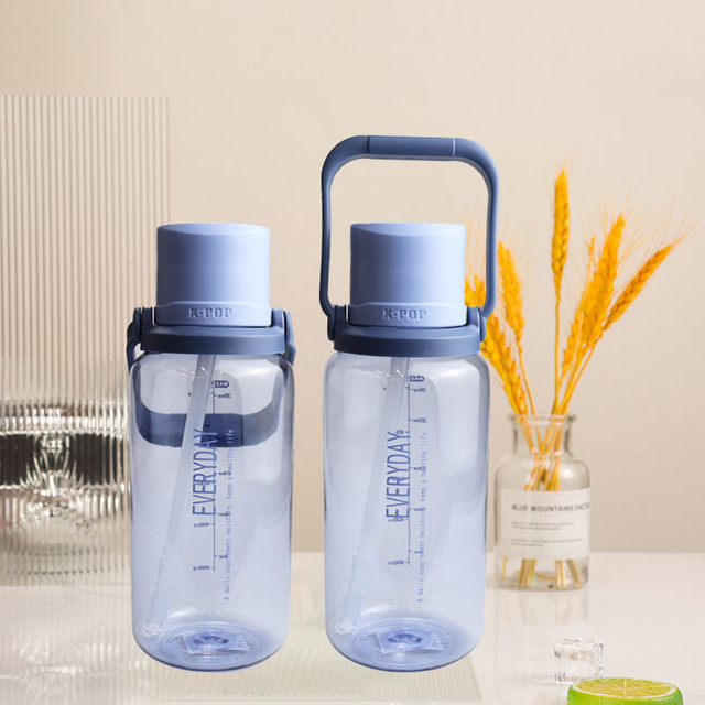 1100Mml 1.1L Big Capacity Leakproof Motivational Plastic Fitness Sports Water Drink Bottle