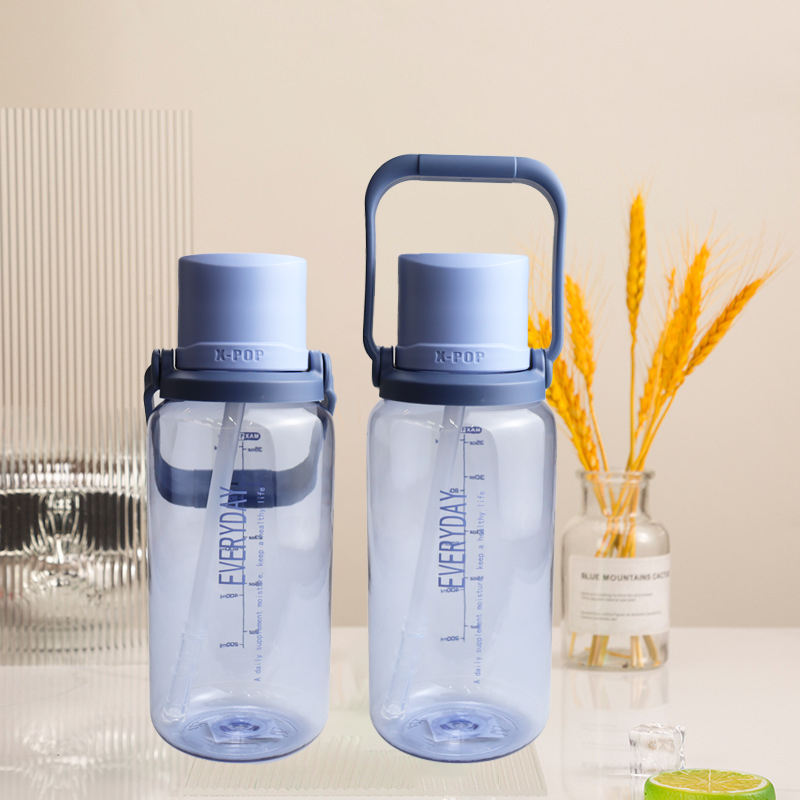 1100Mml 1.1L Big Capacity Leakproof Motivational Plastic Fitness Sports Water Drink Bottle