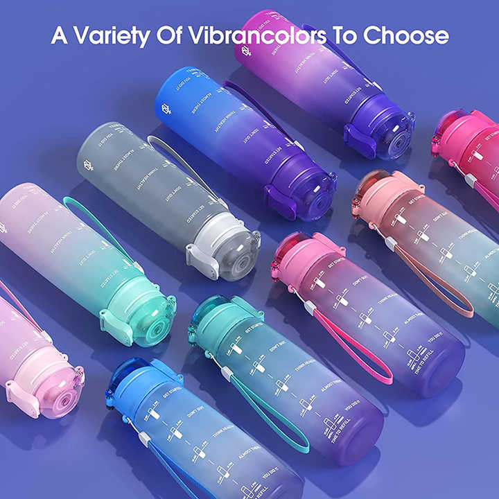 Botellas De Agua Motivadoras Tritan Sports Water Bottle 1L With Time Marker Bottles