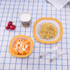 Hot Selling Custom Print Biodegradable Baby Feeding Dishes 5pcs Set Bamboo Fiber Plate Set