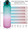 1L 32 OzCustom Plastic Straw Strainer Filter Gym Sports BPA Free Tritan Motivational Water Bottle With Time Marker