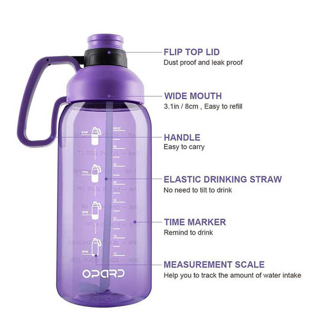 Botellas De Agua Personalizada 2L Water Sport Bottle With Motivational Time Markers Bottles