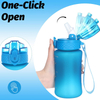 Custom 2023 Eco-Friendly 500ml Plastic Kids Cute Water Bottles With Straw Child Drink Water Bottle