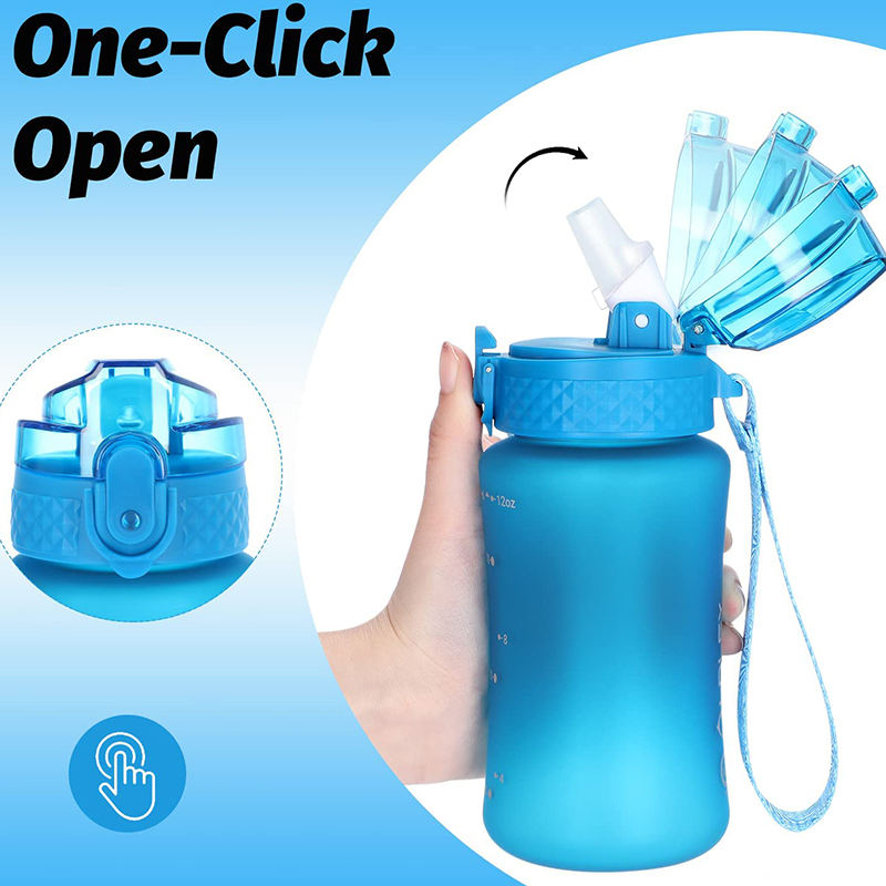 Custom 2023 Eco-Friendly 500ml Plastic Kids Cute Water Bottles With Straw Child Drink Water Bottle