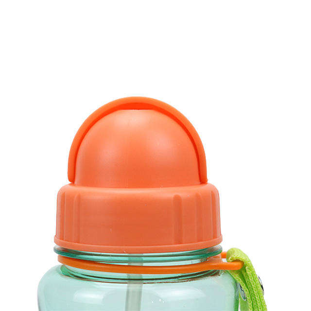 Wholesale 450Ml 0.45L Cartoon Transparent Kids Plastic Water Bottle Safe Bpa Free With Straw Strap