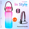 Gradient 64 oz Sports Water Bottle Girls Wholesale Plastic Reusable Plastic Water Bottle With Straw and Lid