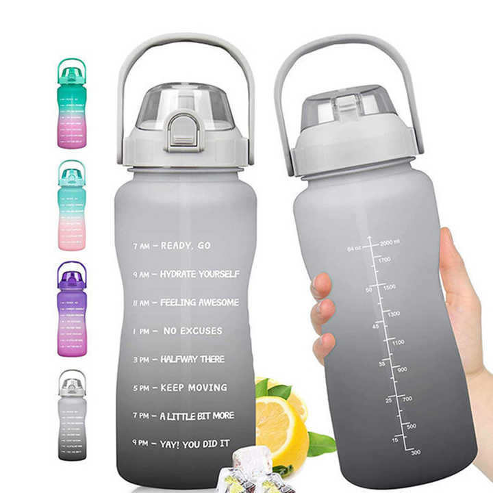 Botella Para Gimnasio Tres En Uno Transparent Water Bottles With Custom Logo Time Marking Water Bottle