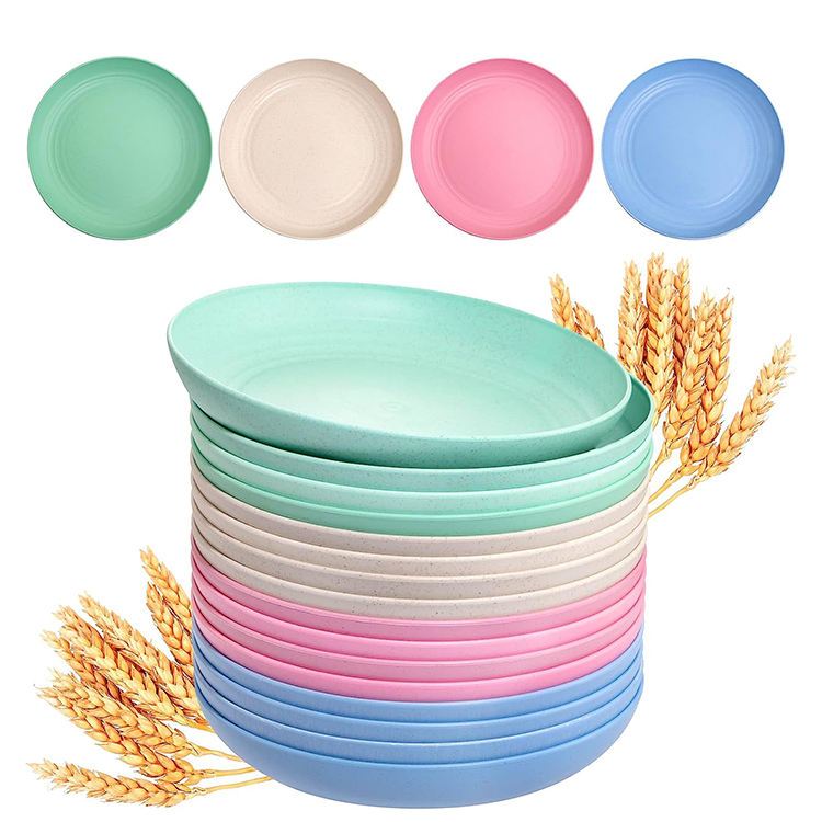 Platos De Fibra De Trigo 25 Cm Deep Dinner Wheat Straw Children Plate Plates