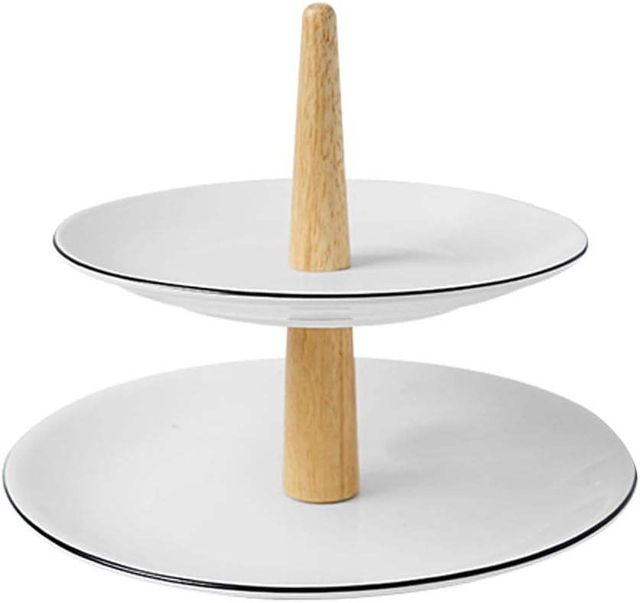 Cake Stand Double-Layer Home Living Room Coffee Table Candy Snack Fruit RPET Plastic Plate Dessert Display Stand