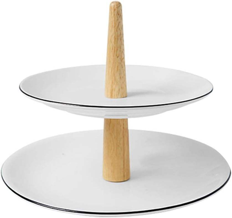 Cake Stand Double-Layer Home Living Room Coffee Table Candy Snack Fruit RPET Plastic Plate Dessert Display Stand
