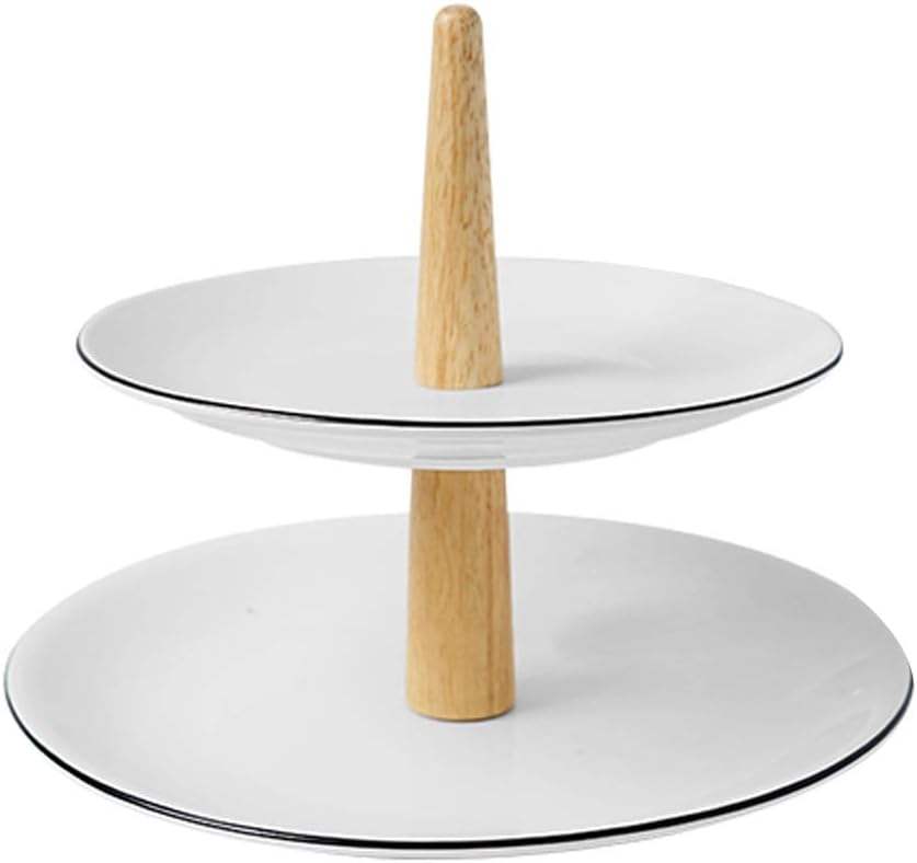 Cake Stand Double-Layer Home Living Room Coffee Table Candy Snack Fruit RPET Plastic Plate Dessert Display Stand