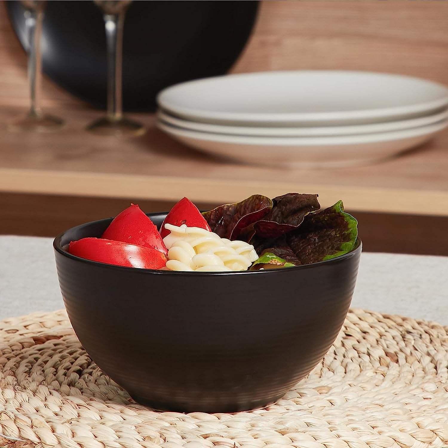 R-PET 28 oz Large Soup Bowls for Kitchen 6 Inch Bowls Microwave and Dishwasher Safe Deep Serving Bowl Set